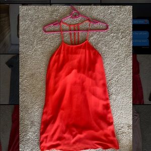 Red dress for the summer, light abs flowy
